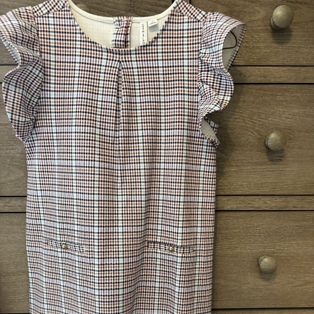 Janie and Jack Plaid Ruffle Sleeve Dress